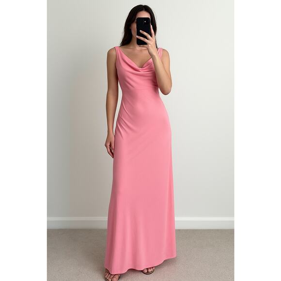 Vintage 70s John Kloss Cira Pink Babydoll Cowl Slip Dress Coquette Romantic - Picture 2 of 15